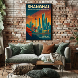 Shanghai: Tradition Meets Innovation Urban or Cityscape Poster