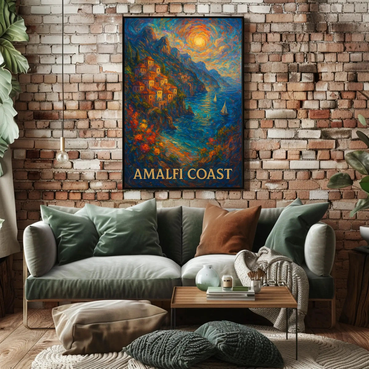 Amalfi Coast Poster 18x24 Wall Art for Coastal Decor