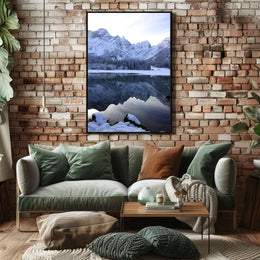 Serene Winter Lake Scene in National Park Poster