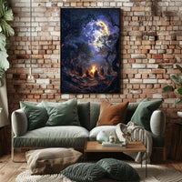 Mystical Moonlit Forest Gathering Fantasy or Mythology Poster PosterGoat