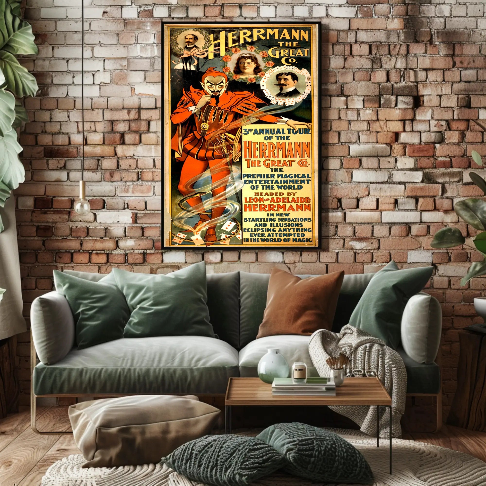 Herrmann the Great Co. Vintage Magic Illusion Show Poster