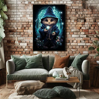 Mystical Hedgehog Wizard Fantasy Art Poster