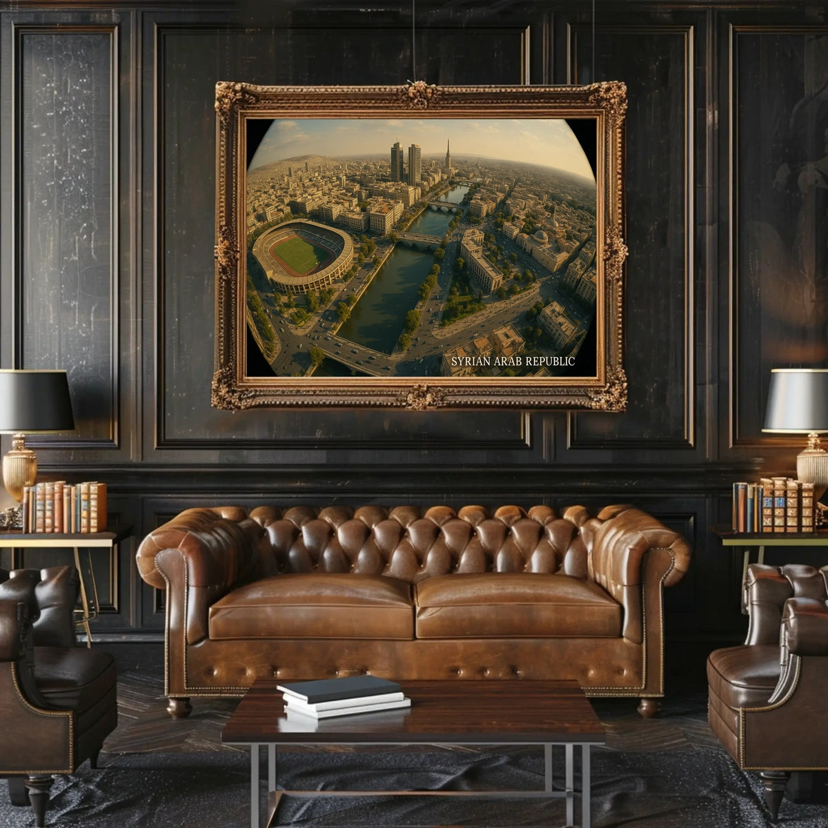 Syrian Arab Republic Aerial Cityscape Poster