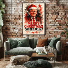 Festive Santa Hat Artwork - Abstract, Artistic, or Pop Culture Poster