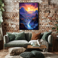 Enchanted Valley At Sunset Poster