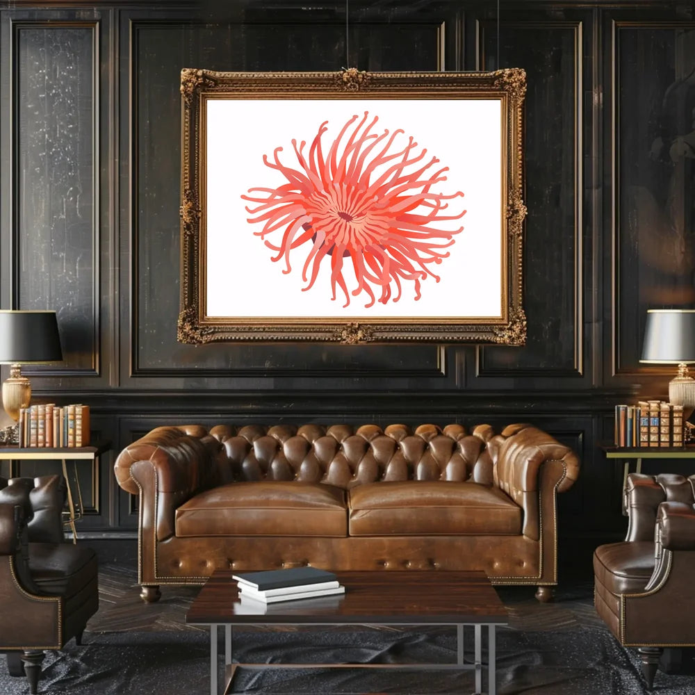 Vibrant Sea Anemone Modern Art Poster Print