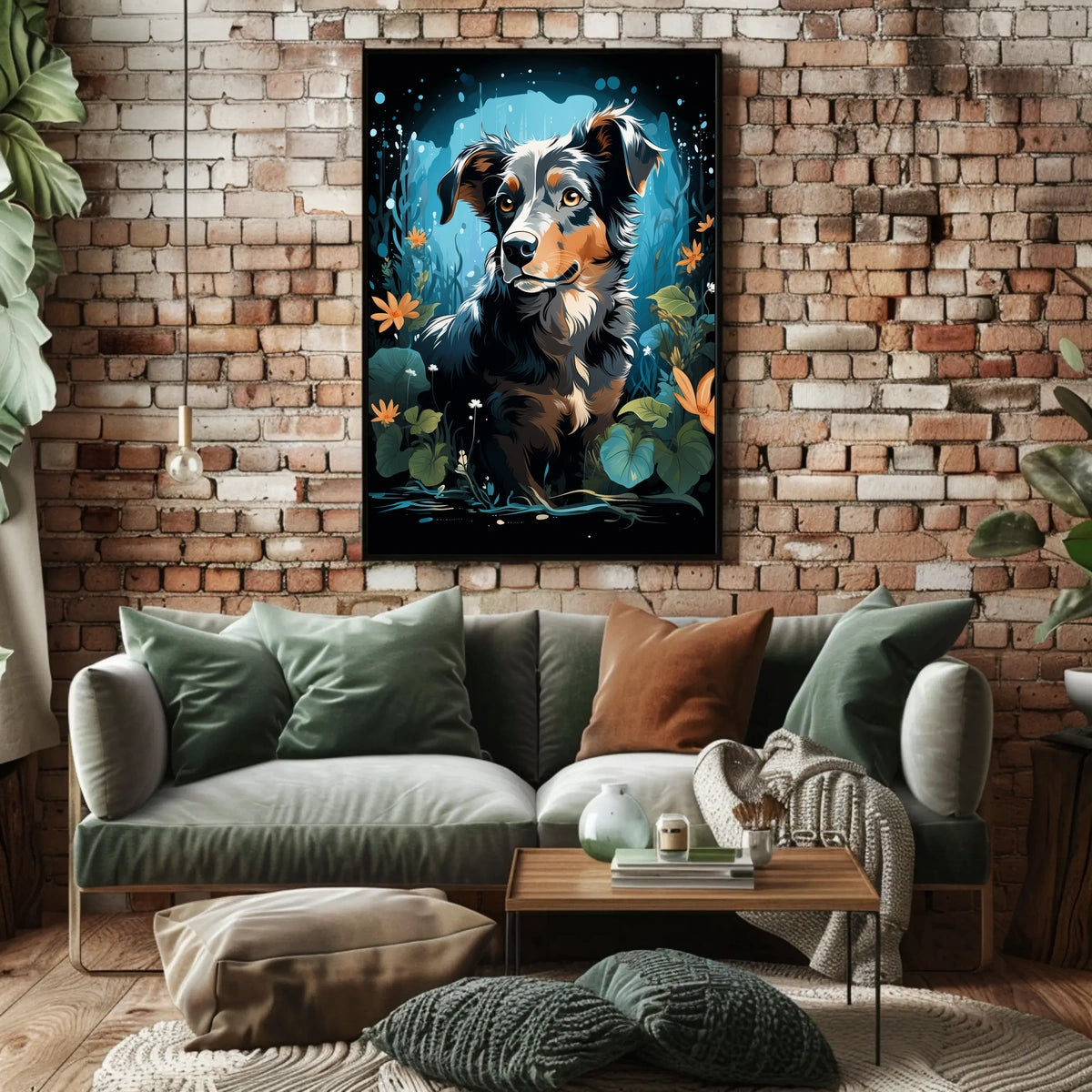 Enchanted Canine In Bloom Poster