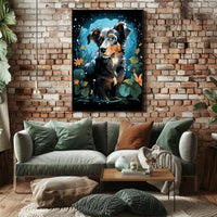 Enchanted Canine In Bloom Poster