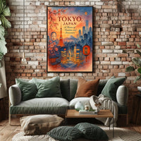 Tokyo Skyline Watercolor Poster: Tradition Meets Modernity