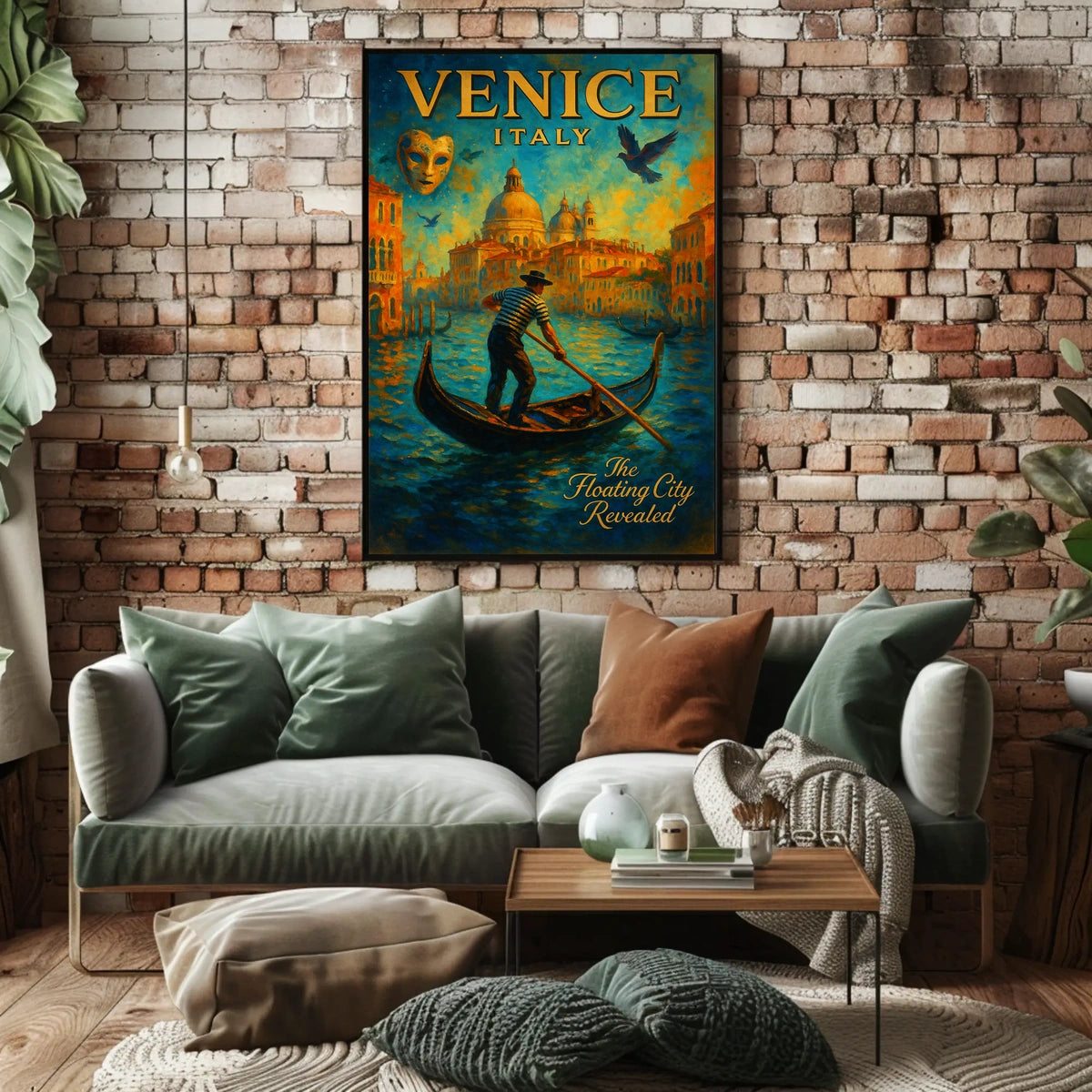 Venice Poster Floating City Revealed Romantic Travel Art