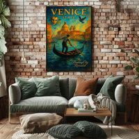 Venice Poster Floating City Revealed Romantic Travel Art