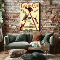 The Clever Cats Vintage Performance Animal Poster