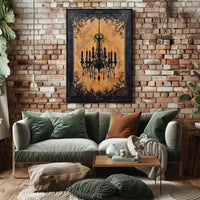 Vintage Chandelier Art Print with Luxurious Details Poster