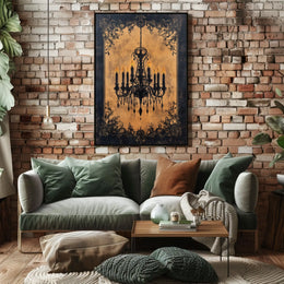 Vintage Chandelier Art Print with Luxurious Details Poster