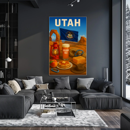 Utah Delicate Arch Pancakes Flag Ale Travel Poster
