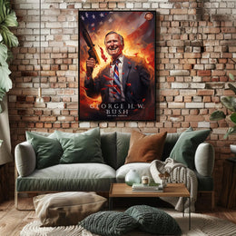 Commemorative Portrait of George H.W. Bush Poster