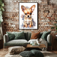 Chihuahua Watercolor Portrait Poster Art Print