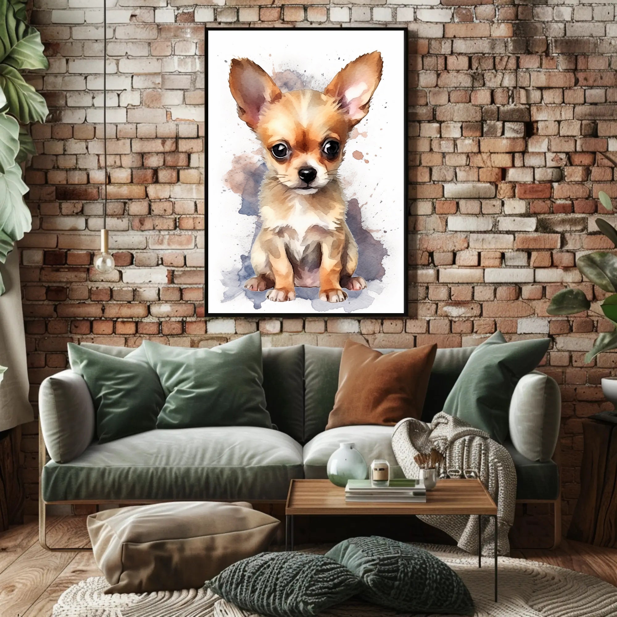 Chihuahua Watercolor Portrait Poster Art Print