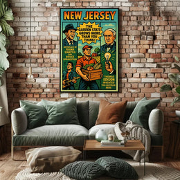 New Jersey Heritage Vintage Americana Cultural or Heritage Poster PosterGoat