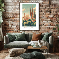 Barcelona Skyline Poster PosterGoat