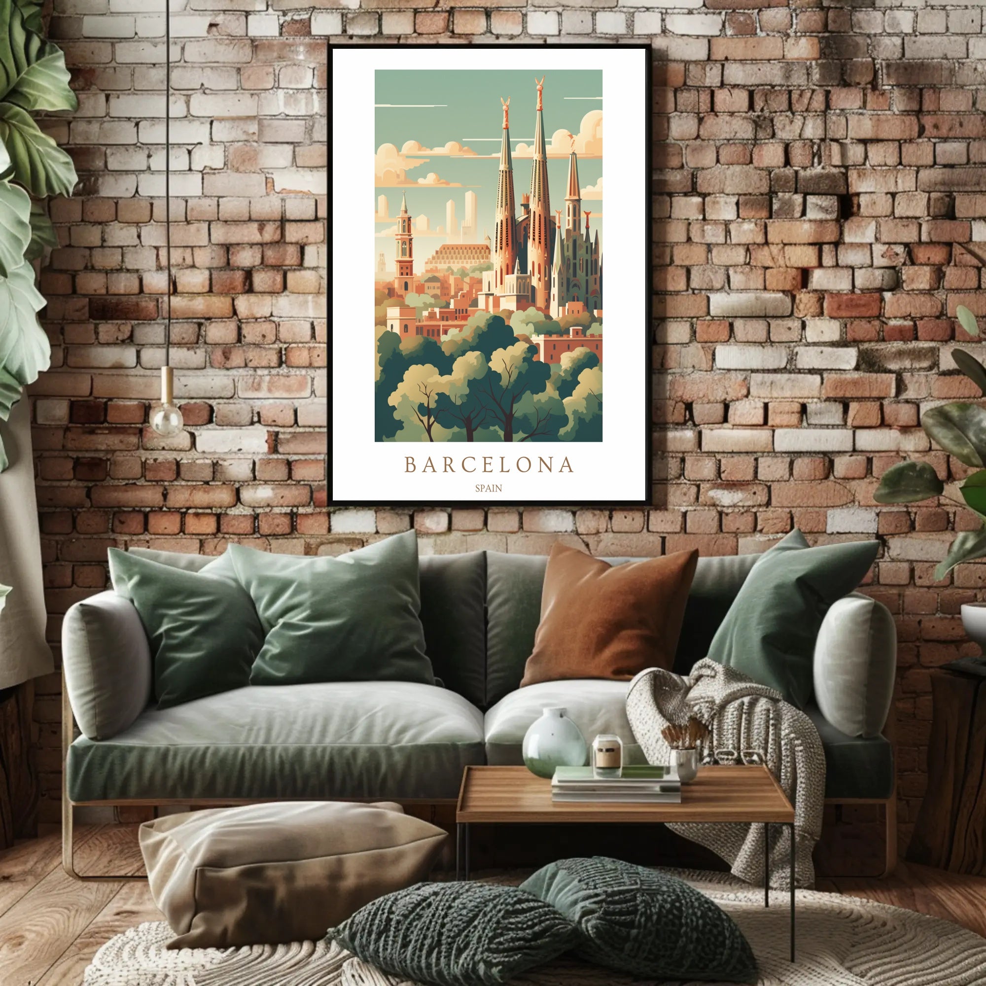 Barcelona Skyline Poster PosterGoat
