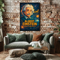 Albert Einstein Relativity Theory Vintage Scientific Art Educational Decor Poster