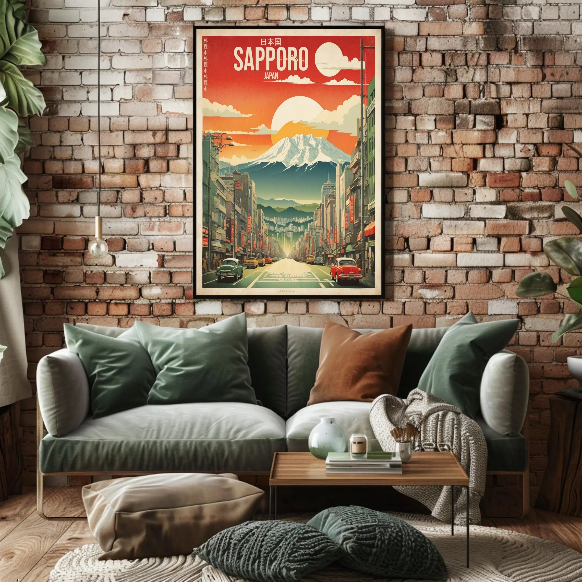 Retro Sapporo Japan Scene Vintage Travel Poster