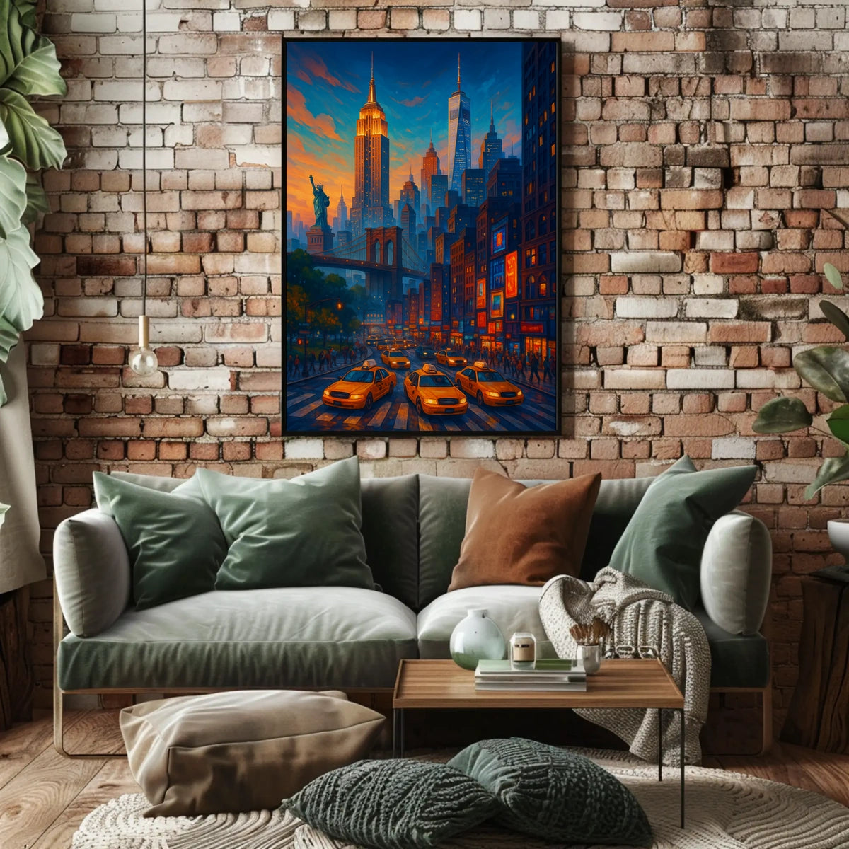 New York City Vibrant Urban Landscape Poster Retro Wall Art