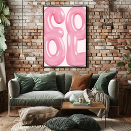 Pastel Pink Abstract Letters Artistic Poster PosterGoat