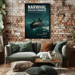 Narwhal Nuclear Submarine Unveiling Poster PosterGoat