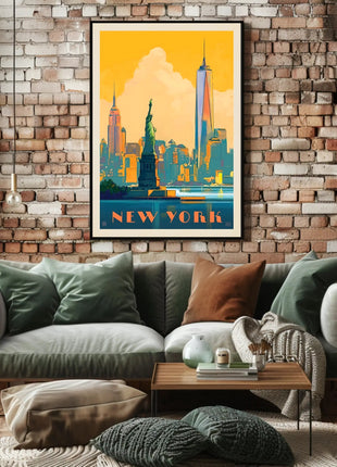 New York Adventure Vintage Travel Poster