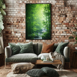 Enchanting Bamboo Grove in East Asian Heritage Poster