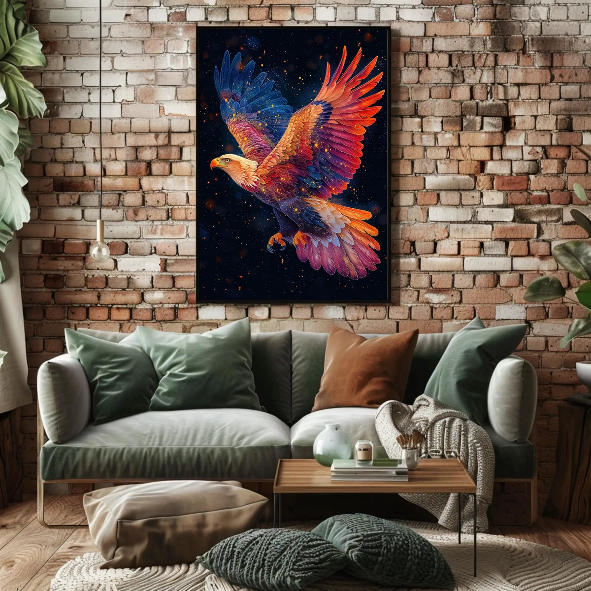 Majestic Cosmic Eagle Surreal Art Poster Print