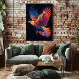 Majestic Cosmic Eagle Surreal Art Poster Print