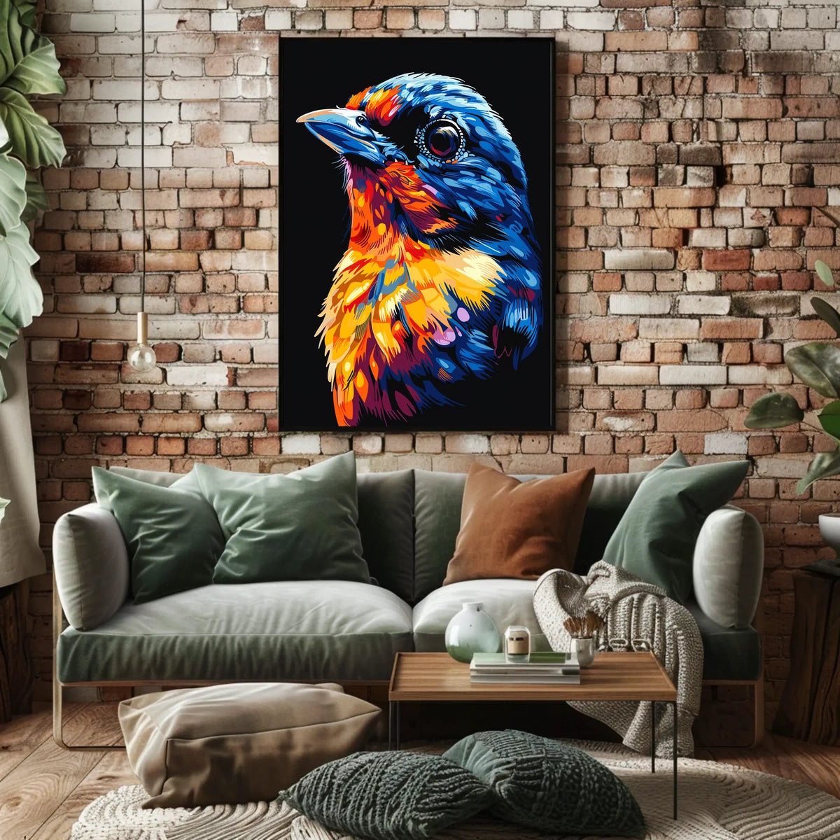 Vibrant Modern Bird Art Poster for Nature Lovers