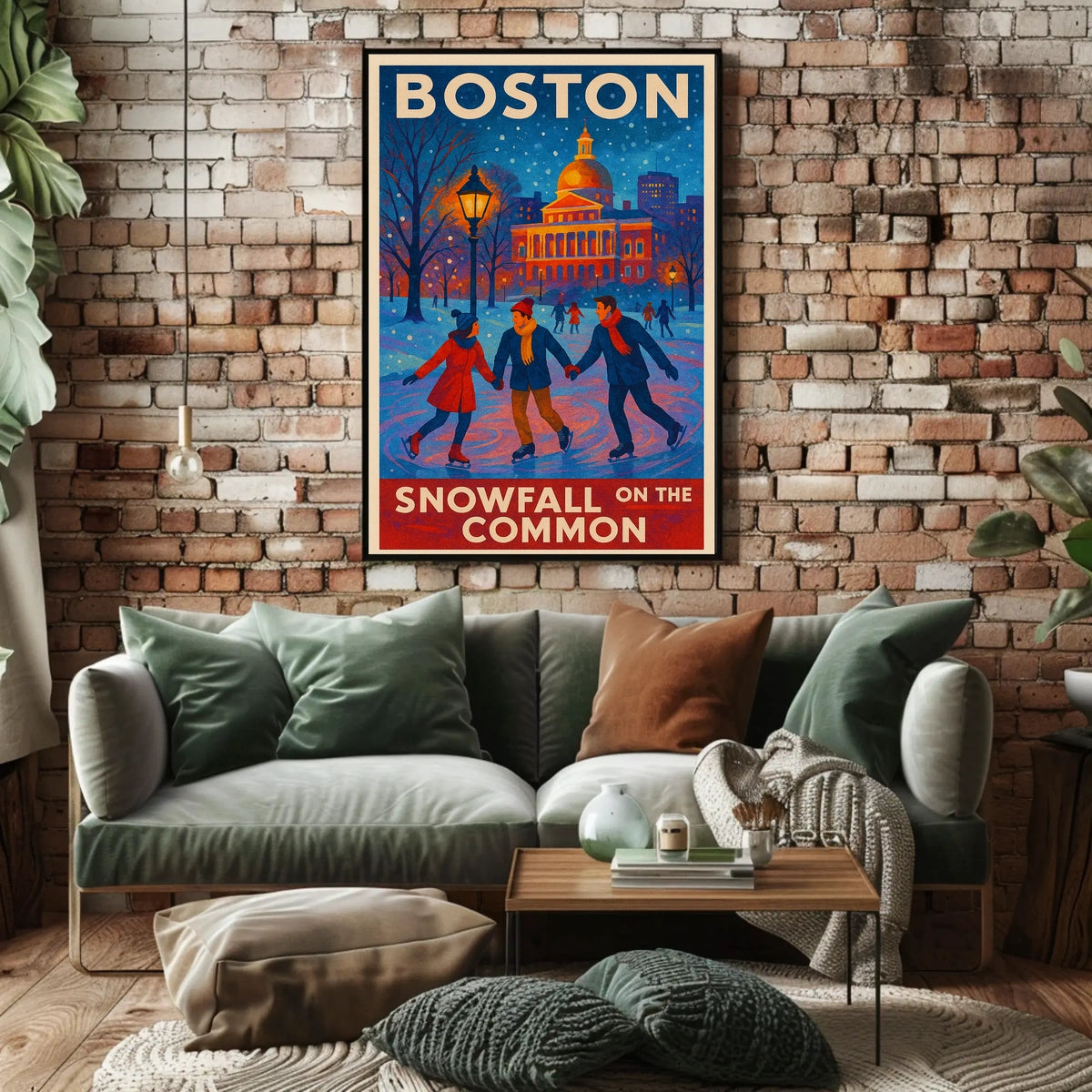 Snowfall on the Common Poster