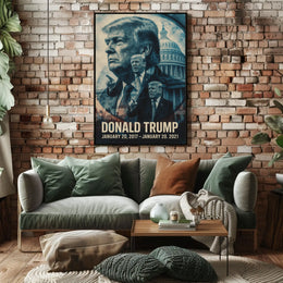 Donald Trump 45th President of the United States Double Exposure Poster