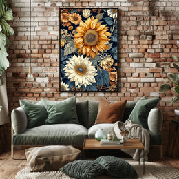 Sunflower Sunshine Vibes: Abstract or Artistic Poster