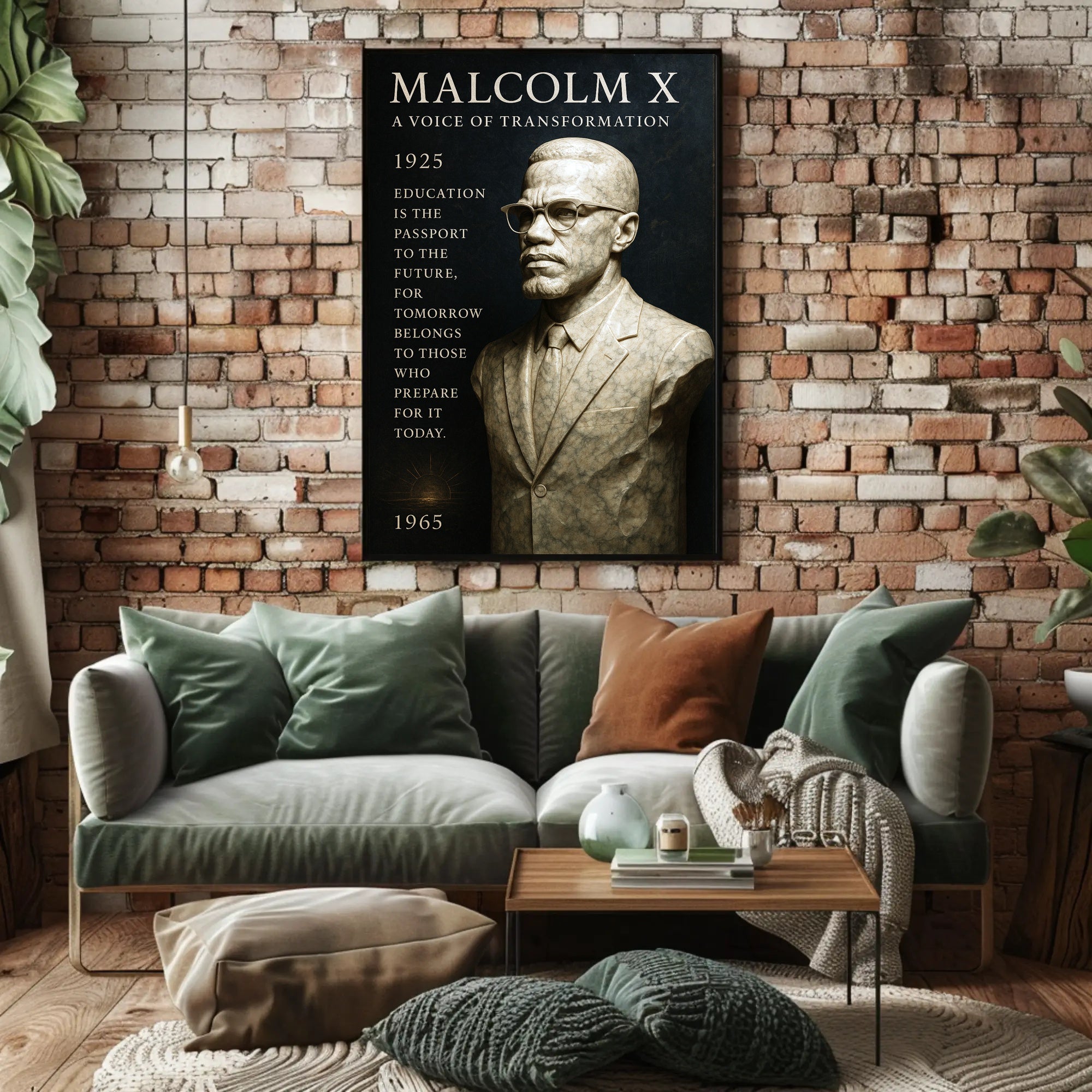 Malcolm X A Voice of Transformation Poster PosterGoat