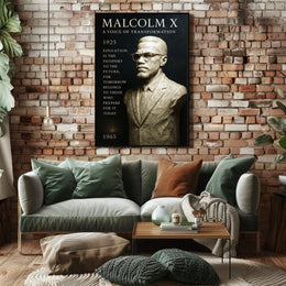 Malcolm X A Voice of Transformation Poster PosterGoat