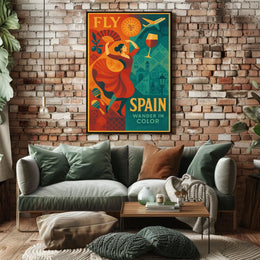 Fly to Spain Wander in Color Poster