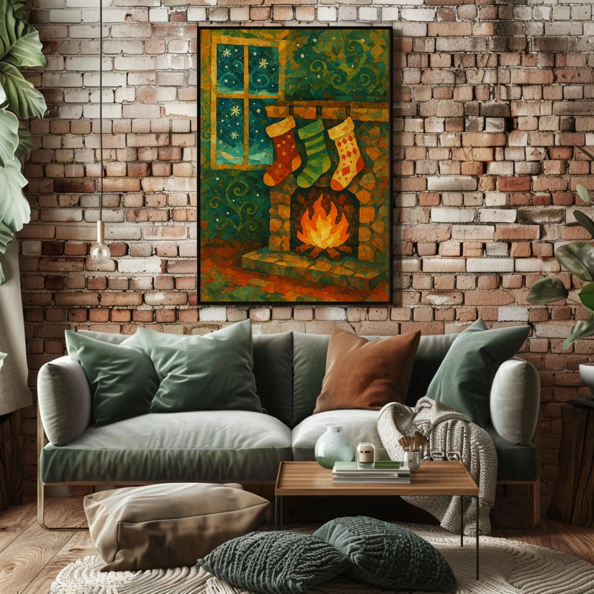 Cozy Holiday Hearth Poster