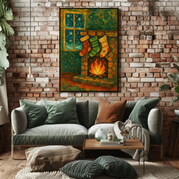 Cozy Holiday Hearth Poster
