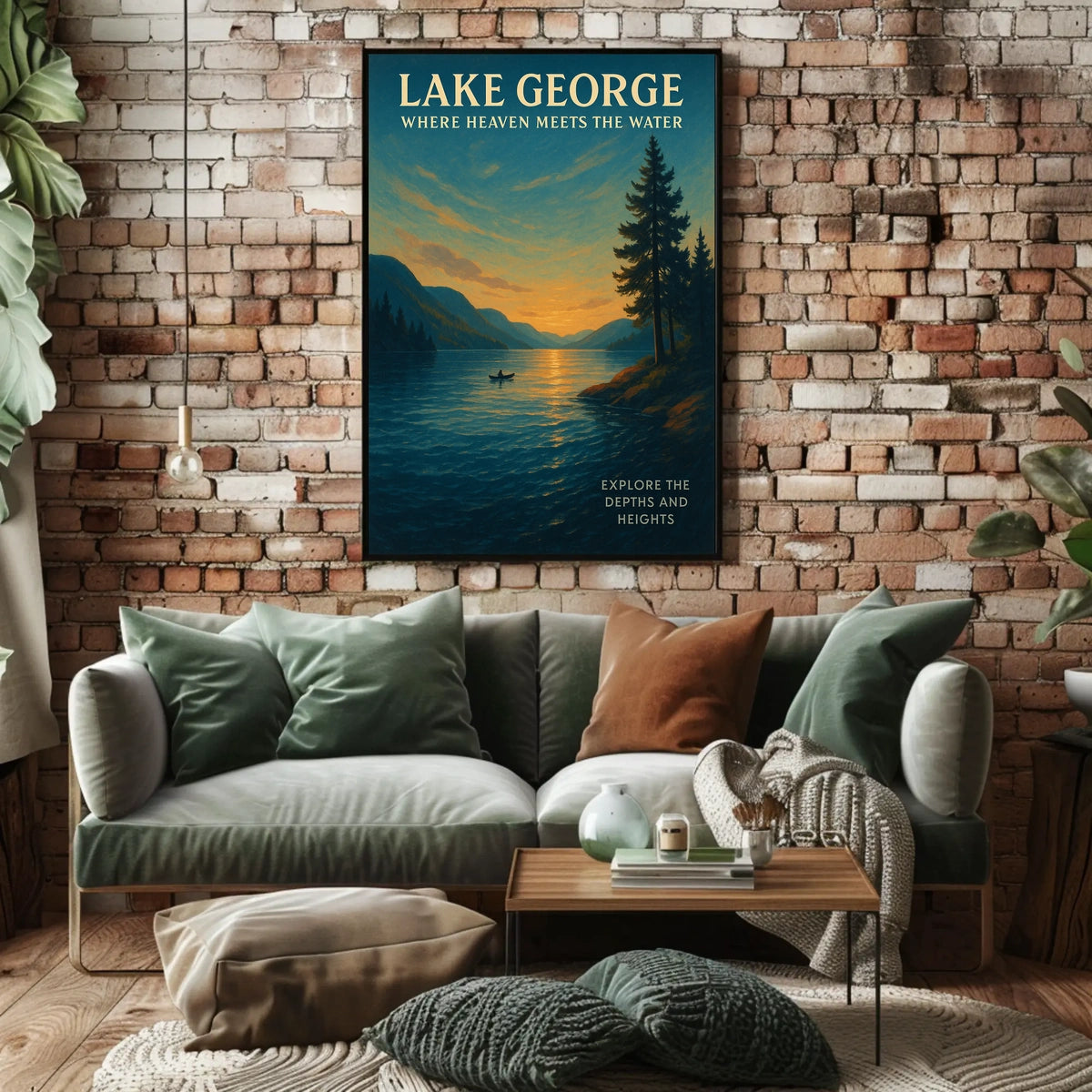 Lake George Sunrise Tranquility Poster Vintage Wall Art