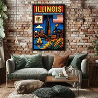 Illinois A Vibrant Tribute Poster PosterGoat