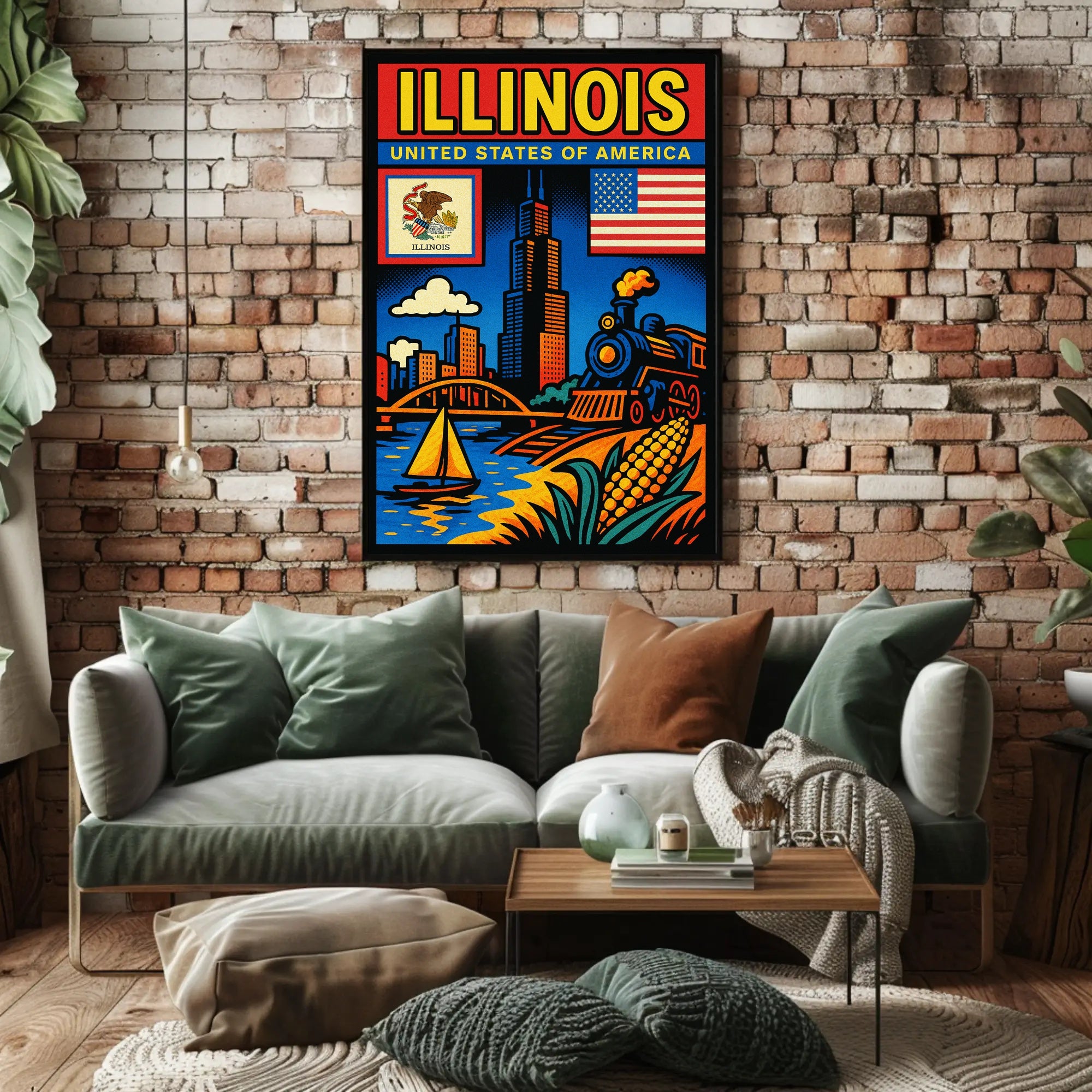 Illinois A Vibrant Tribute Poster PosterGoat