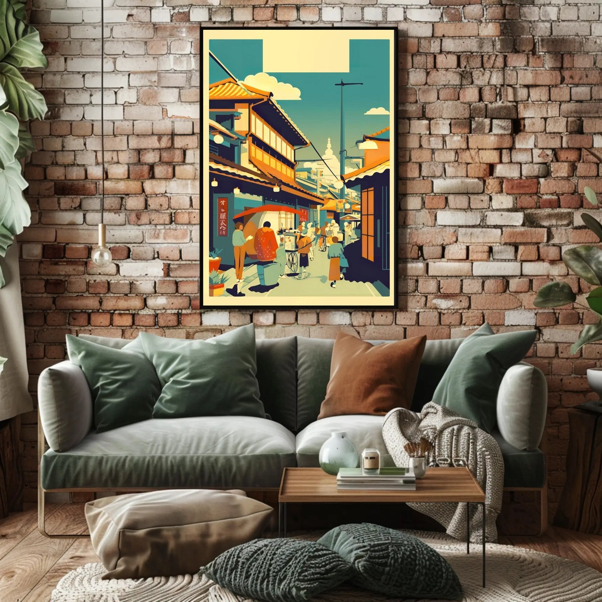 Vibrant Market Street: Asian Cultural Celebration Poster
