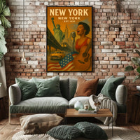 New York City Cultural Heritage Poster Vintage Wall Art
