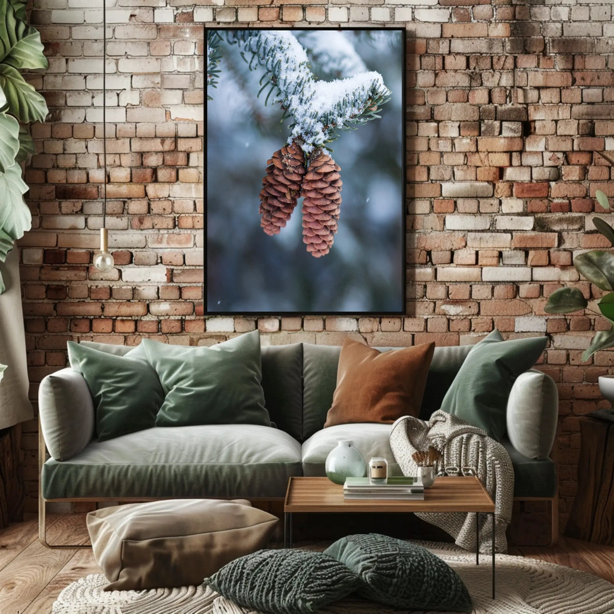 Winter Serenity Pine Cones National Park Poster