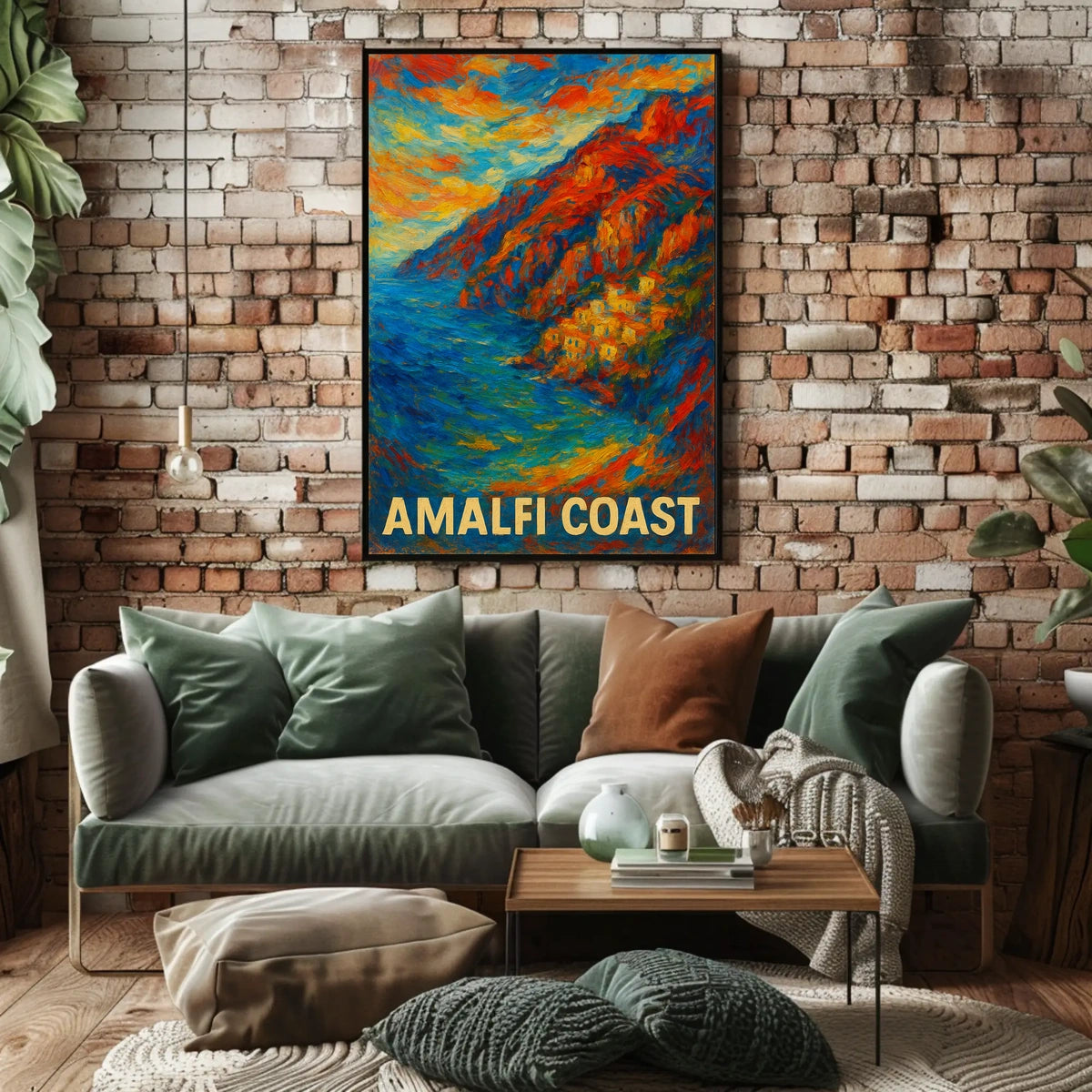 Amalfi Coast Vibrant Landscape Poster Wall Art 18x24